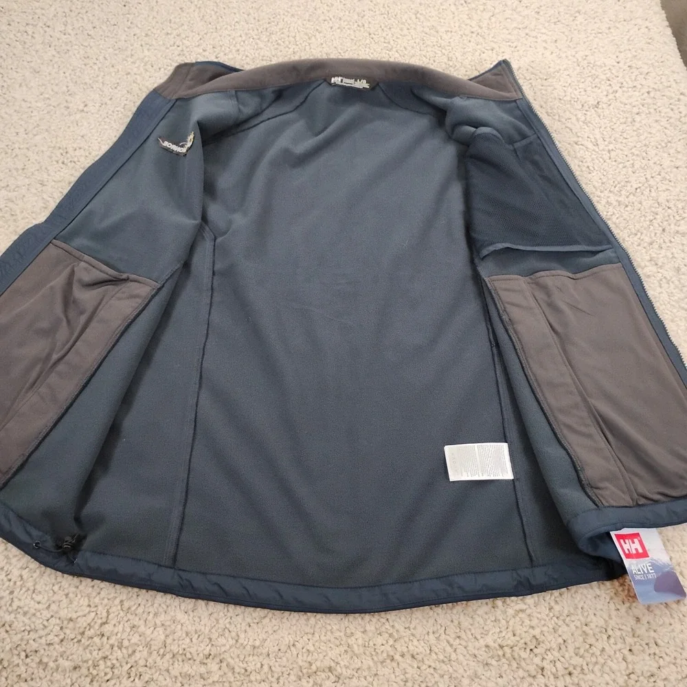 Helly Hansen Vest Mens Large Blue Paramount Soft Shell Jacket Hiking Beach Navy